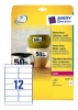 Etikett címke Avery Zweckform 99.1x42.3 mm lézer címke időjárásálló 20 ív 240 db/csomag L4776
