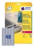 Etikett címke Avery Zweckform 47.5x21.2 mm lézer címke poliészter ezüst 20 ív 960 db/csomag L6009