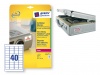 Etikett címke Avery Zweckform 45.7x25.4 mm lézer címke extra tapadós 20 ív 800 db/csomag L6140