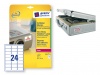 Etikett címke Avery Zweckform 63.5x33.9 mm lézer címke extra tapadós 20 ív 480 db/csomag L6141