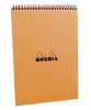 Jegyzettömb spirálos Clairefontaine Rhodia Orange A/4 80 lapos kockás