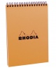 Jegyzettömb spirálos Clairefontaine Rhodia Orange A/5 80 lapos kockás