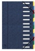 Előrendező Exacompta 245x320 mm 12 részes gumis ablakos karton kék