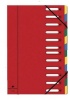 Előrendező Exacompta 245x320 mm 12 részes gumis ablakos karton piros