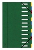 Előrendező Exacompta 245x320 mm 12 részes gumis ablakos karton zöld