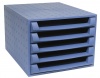 Irattartó box műanyag Exacompta/Multiform Forever A/4 5 fiókos nyitott kék