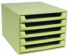 Irattartó box műanyag Exacompta/Multiform Forever A/4 5 fiókos nyitott zöld