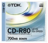 CD-R TDK 700 MB írható 52x 80 min normál tok