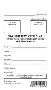 Szájsebészeti kezelőlap 85x148 mm