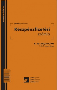 Készpénzfizetési számla 25x3 lapos tömb A/5 álló