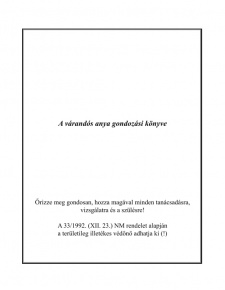 A várandós anya gondozási könyve