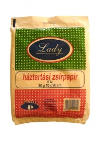 Háztartási zsírpapír Lady 70x90 cm 30g 5 ív/csomag fehér