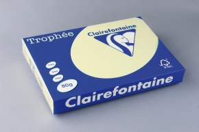 Másolópapír színes Clairefontaine Trophée A/3 80g pasztell kanárisárga 500 ív/csomag