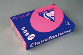 Másolópapír színes Clairefontaine Trophée A/4 80g neon rózsaszín 500 ív/csomag