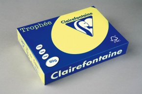 Másolópapír színes Clairefontaine Trophée A/4 80g neonsárga 500 ív/csomag