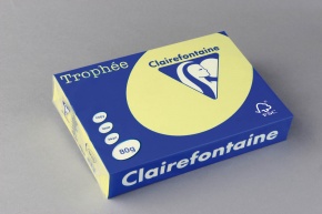 Másolópapír színes Clairefontaine Trophée A/4 80g pasztell nárciszsárga 500 ív/csomag