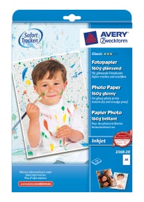 Fotópapír Avery Zweckform A/4 160g 20 lap/csomag tintasugaras fényes 2568-20
