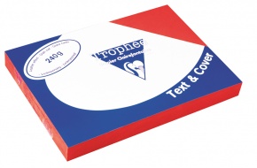 Karton bőrhatású Clairefontaine Text and Cover A/4 240g vörös 100 ív/csomag