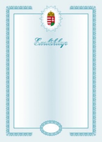 Emléklap pd A/4 álló címeres IV.