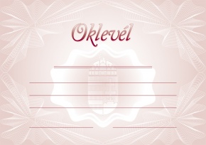 Oklevél pd A/5 fekvő címeres IX.