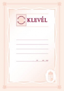 Oklevél pd A/4 álló címeres V.