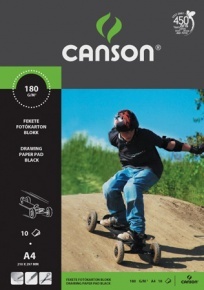 Fotókarton Canson A/4 180g fekete 10 ív/csomag