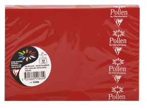 Boríték Clairefontaine Pollen LC/6 szilikonos intenzív piros