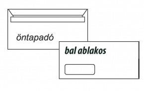 Boríték LA/4 öntapadós bal ablakos