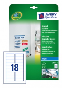 Etikett címke Avery Zweckform 78x28 mm univerzális címke mágneses 5 ív 90 db/csomag J887