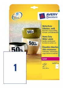 Etikett címke Avery Zweckform 210x297 mm lézer címke időjárásálló 20 ív 20 db/csomag L4775