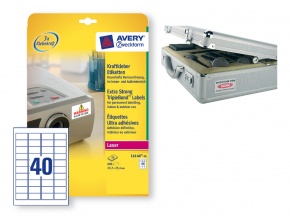 Etikett címke Avery Zweckform 45.7x25.4 mm lézer címke extra tapadós 20 ív 800 db/csomag L6140