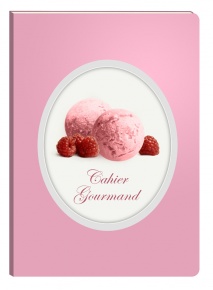 Füzet Clairefontaine Cahiers Gourmand 148x210 mm 48 lapos puha fedeles vonalas Raspberry Ice Cream
