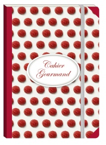 Füzet Clairefontaine Cahiers Gourmand 105x148 mm 72 lapos puha fedeles gumis vonalas Raspberries