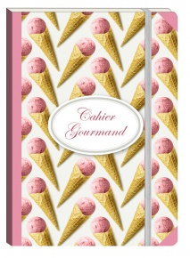 Füzet Clairefontaine Cahiers Gourmand 105x148 mm 72 lapos puha fedeles gumis vonalas Snow Cones
