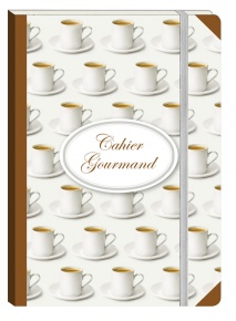 Füzet Clairefontaine Cahiers Gourmand 105x148 mm 72 lapos puha fedeles gumis vonalas Coffee