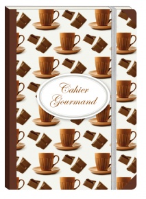 Füzet Clairefontaine Cahiers Gourmand 105x148 mm 72 lapos puha fedeles gumis vonalas Hot Chocolat