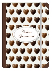 Füzet Clairefontaine Cahiers Gourmand 105x148 mm 72 lapos puha fedeles gumis vonalas Heart Chocolat
