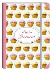 Füzet Clairefontaine Cahiers Gourmand 105x148 mm 72 lapos puha fedeles gumis vonalas Cup Cakes