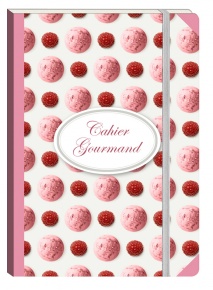 Füzet Clairefontaine Cahiers Gourmand 105x148 mm 72 lapos puha fedeles gumis vonalas Raspberry Ice Cream