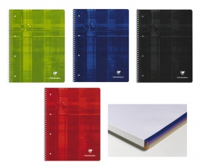 Spirálfüzet Clairefontaine Studium A/4+ 80 lapos színezett szélű vegyes kockás színek vegyes
