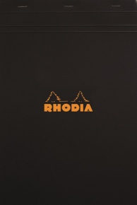 Jegyzettömb Clairefontaine Rhodia Black A/5 80 lapos vonalas margós