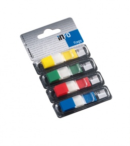 Oldaljelölő műanyag Info Notes Info Flag 12.5x43 mm 4x36 lapos áttetsző vegyes színek