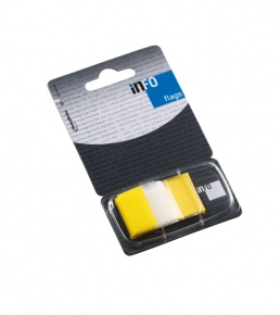 Oldaljelölő műanyag Info Notes Info Flag 25x43 mm 50 lapos áttetsző sárga