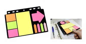 Öntapadós jegyzettömb szett Info Notes 150x220 mm vegyes színek gyűrűs betéten