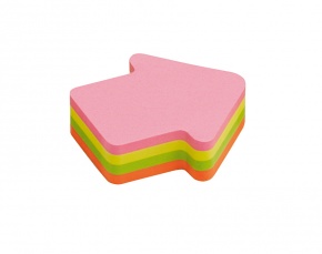 Öntapadós jegyzettömb Info Notes Cubes 70x70 mm méretből vágva 200 lapos neon vegyes színek nyíl
