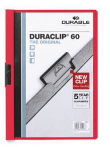 Clip-mappa Durable Duraclip A/4 60 lapig piros