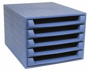 Irattartó box műanyag Exacompta/Multiform Forever A/4 5 fiókos nyitott kék