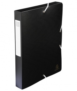 Füzetbox PP Exacompta Exabox A/4 40 mm gerinccel gumis fekete