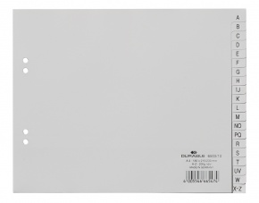 Elválasztólap PP Durable 180x230 mm A-Z-ig szürke
