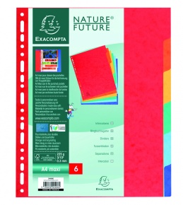 Elválasztólap karton Exacompta 297x242 mm 6 részes maxi színes